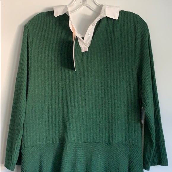 Collared Knit A-line Dress - Picture 4 of 6